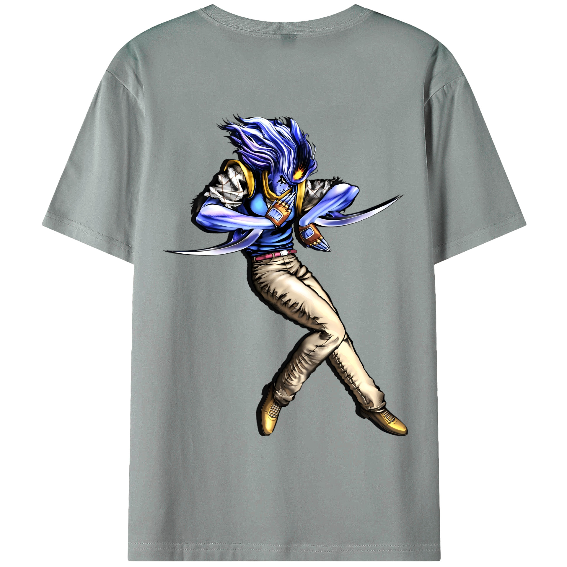 （画像用） ジョジョの奇妙な冒険 JoJo's Bizarre Adventure 綿100％ メンズ半袖Tシャツ（バックプリント） 通気性